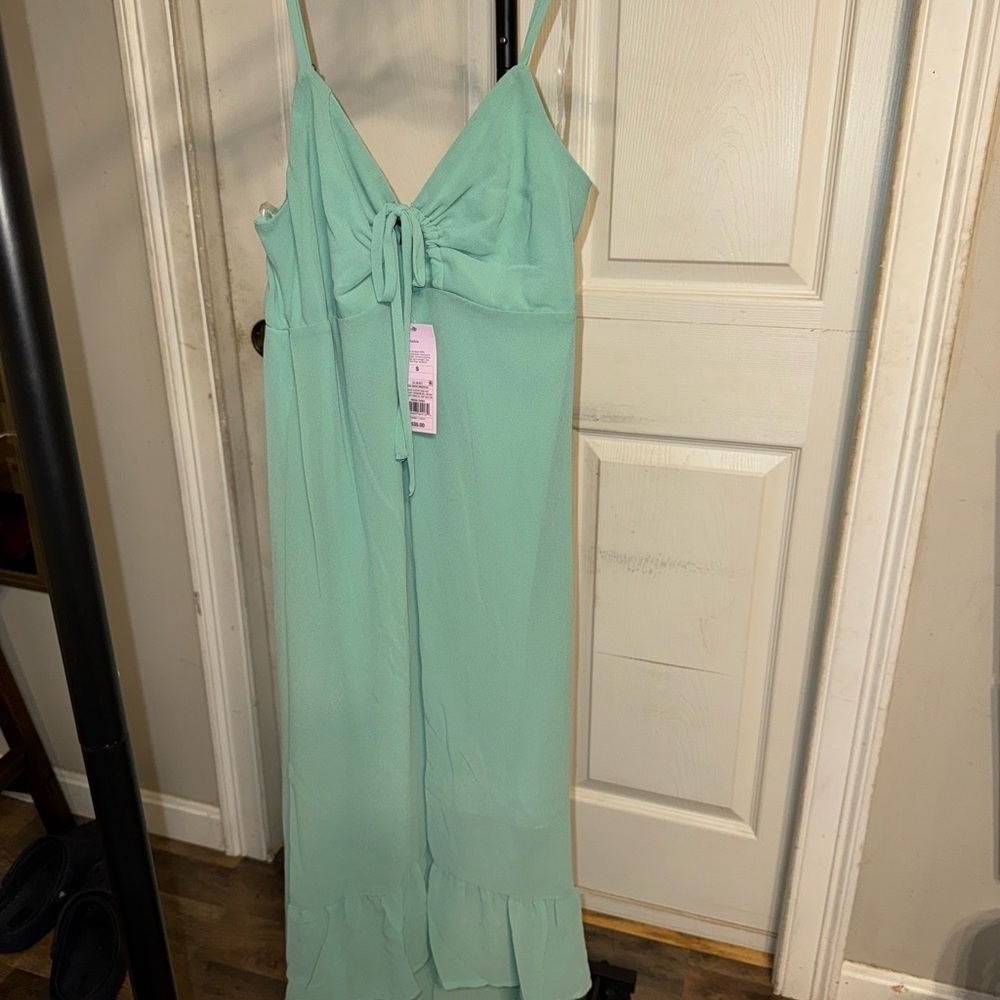 Wild Fable Chiffon Midi Dress | Sweetheart Neckline, High-Low Hem Size S NWT - Picture 6 of 12